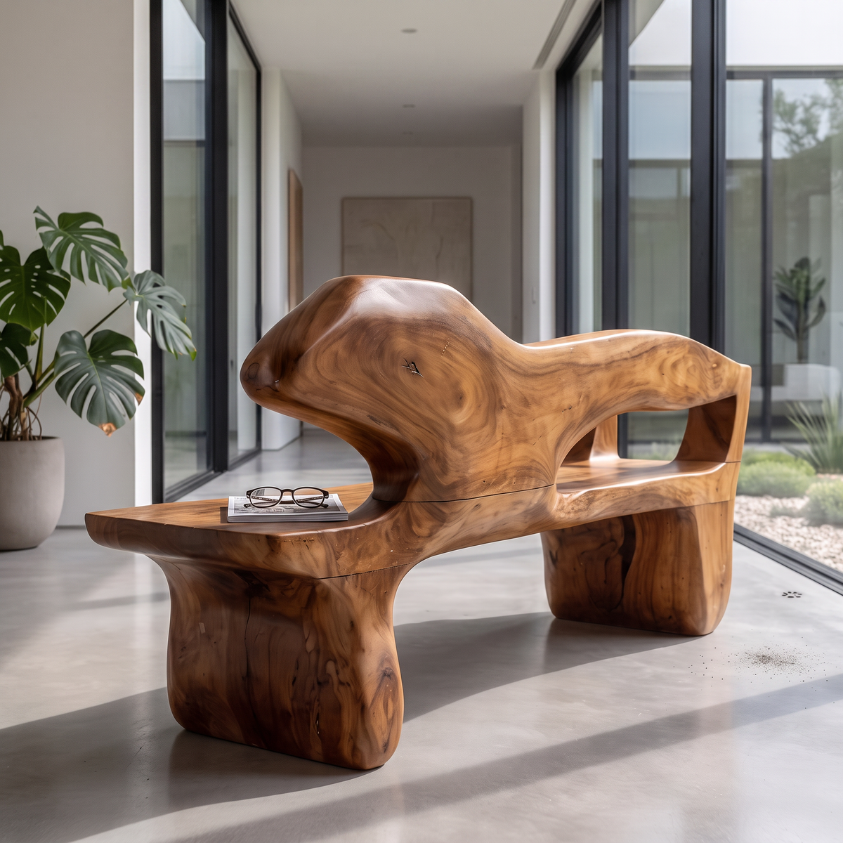 Rustic Bench Handcrafted Live Edge Design For Entryway