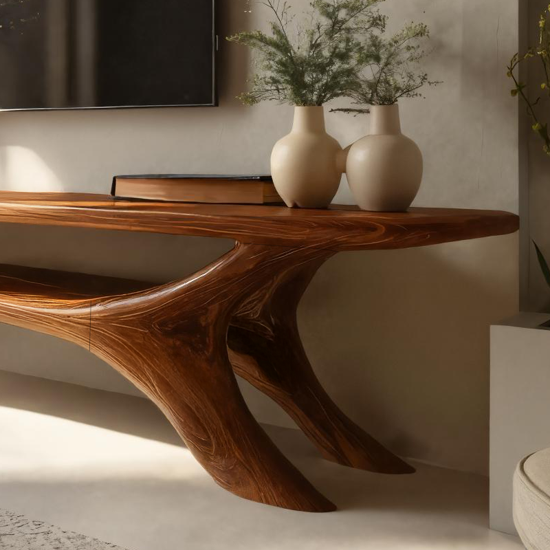 Modern Sculptural TV Cabinet For Living Room Accent