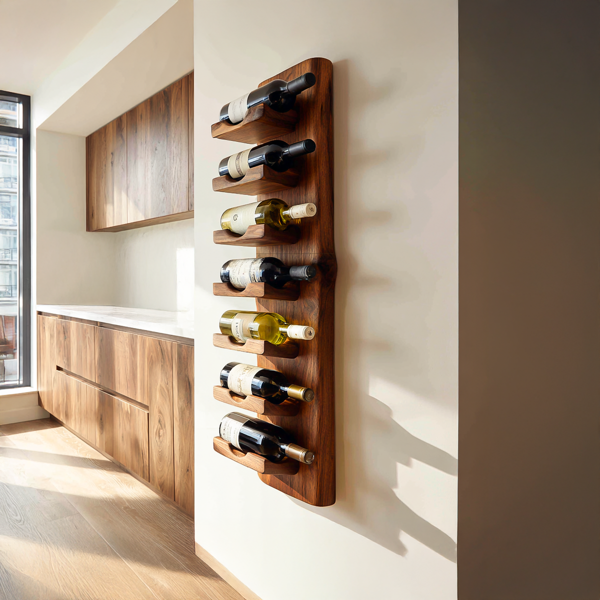 Vertical Wine Rack Wall Mounted For Dining Or Home Bar
