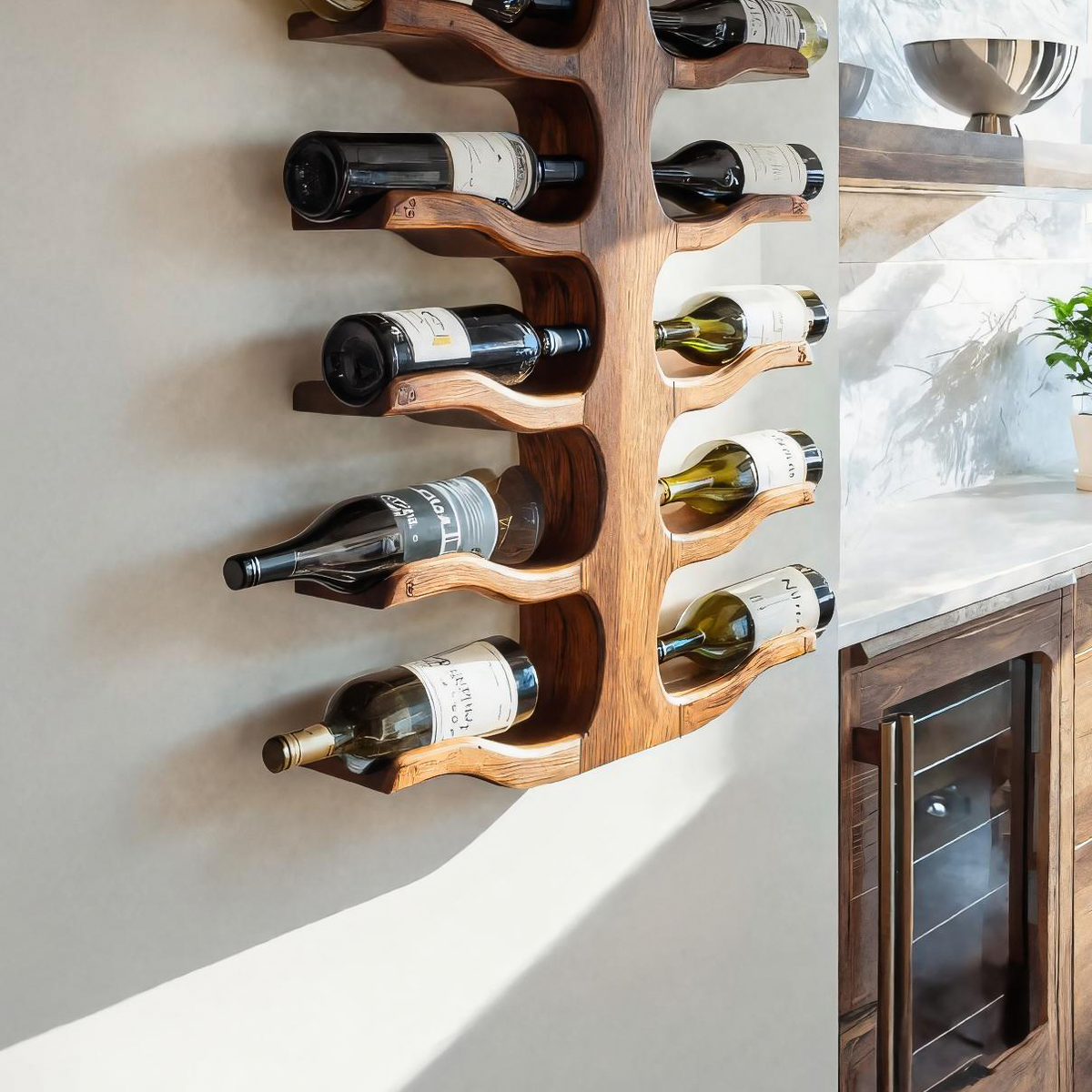Modern Wall Mounted Wine Rack For Bar Storage Decor