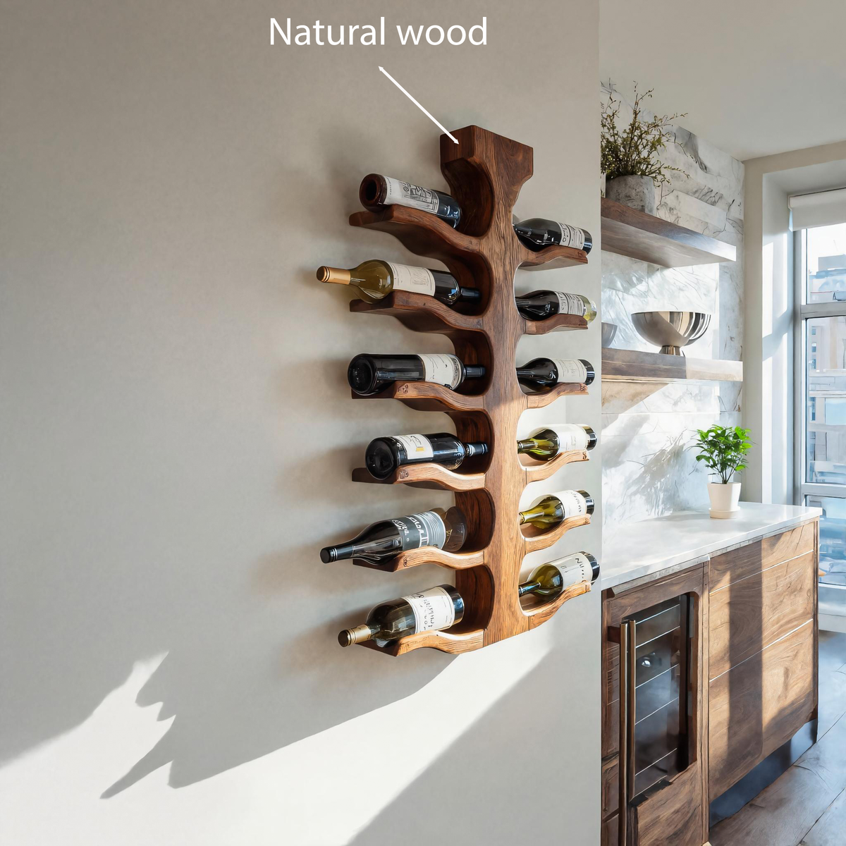 Modern Wall Mounted Wine Rack For Bar Storage Decor