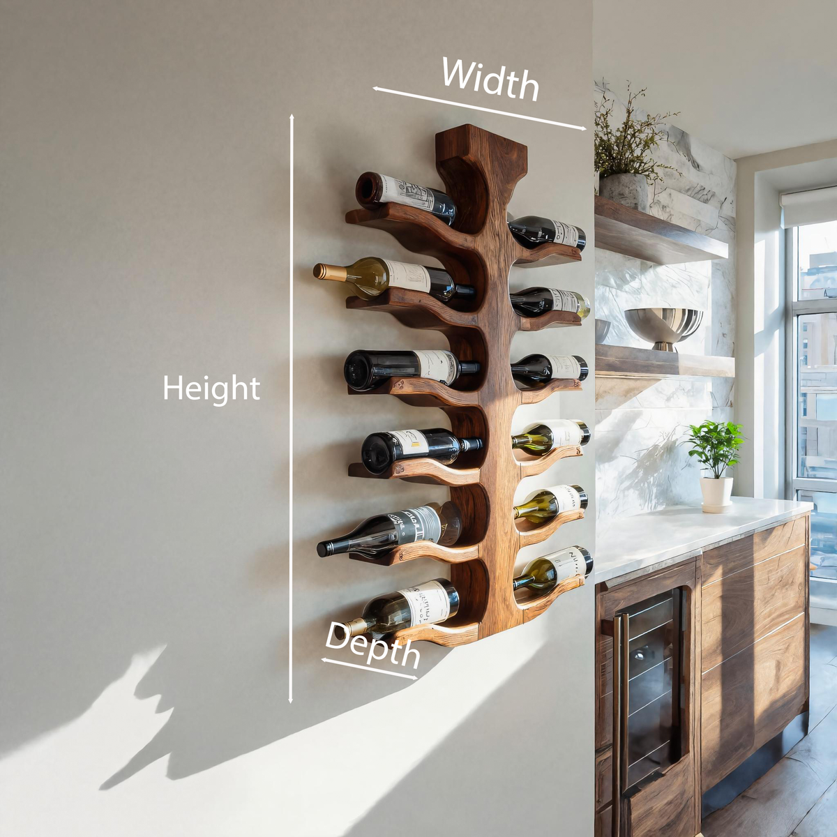 Modern Wall Mounted Wine Rack For Bar Storage Decor