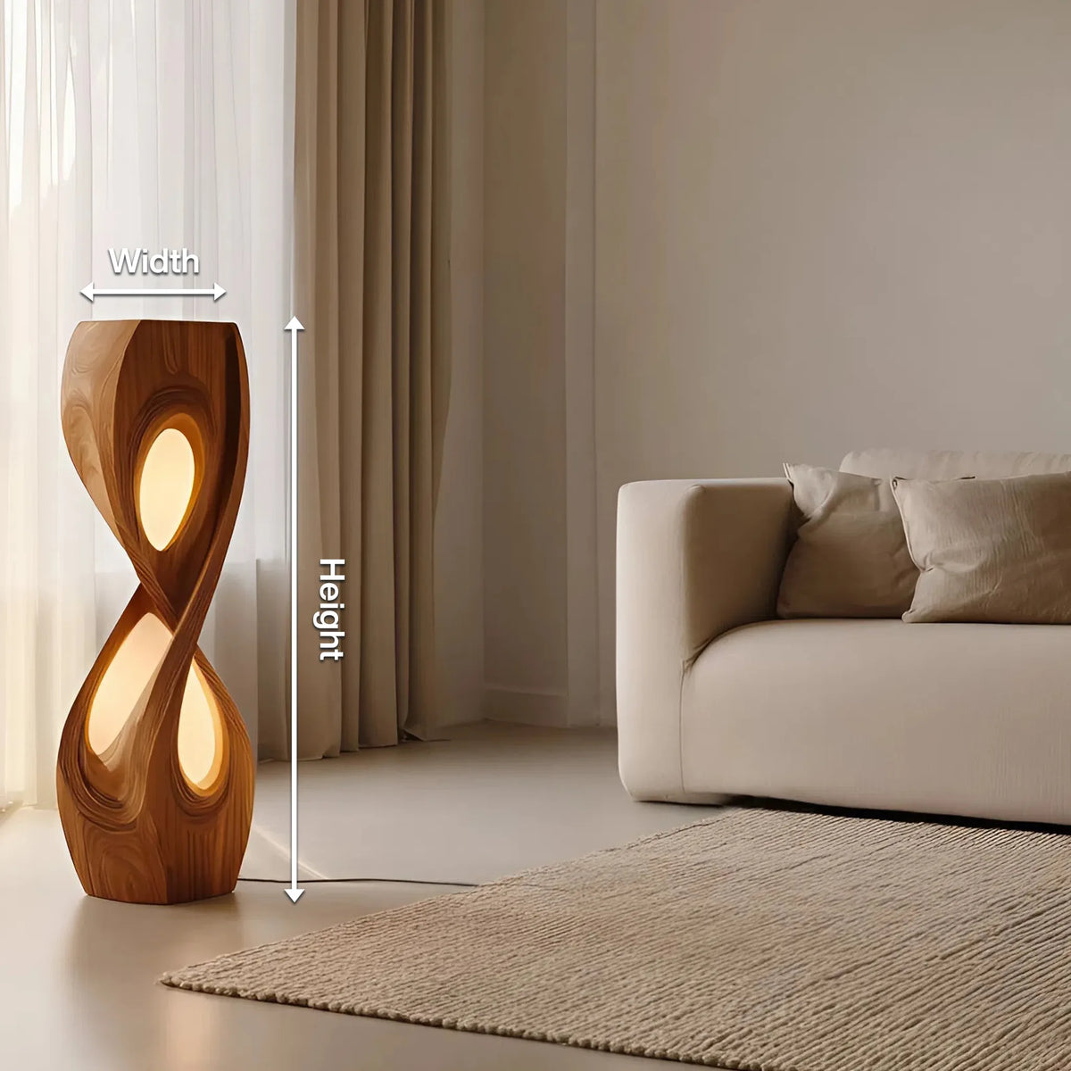 Organic Sculptural Twisted Floor Lamp For Bedroom